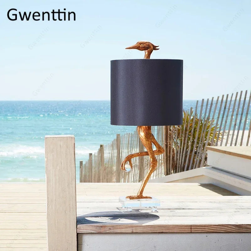 lampe de table autruche design créatif pour décoration intérieure moderne - vue 5 sur 7
