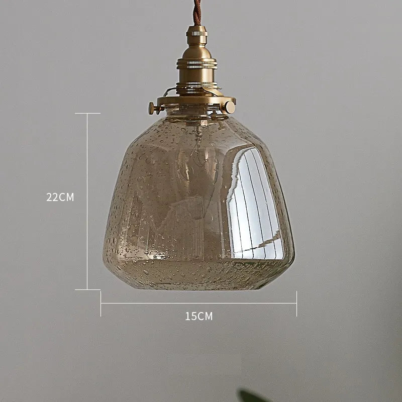 Suspension LED forme en verre mouillé - vue 7 sur 12