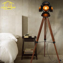lampadaire industriel vintage en bois massif réglable pour intérieur