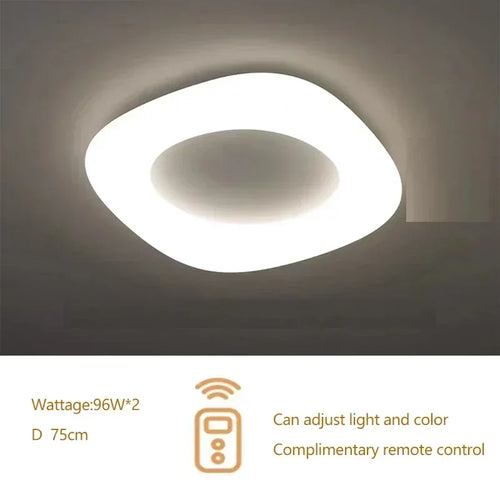 Modern minimalist acrylic eye protection pendant light, living room, bedroom, circular LED indoor lighting - vue 11 sur 18