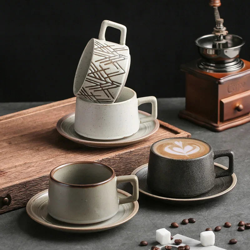 Service à thé céramique style japonais rétro tasses