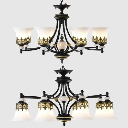 lustre à led rétro en verre pour intérieur vintage