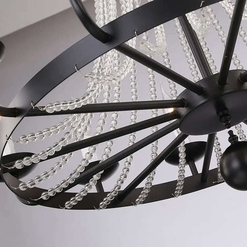 Nordic LED crystal chandelier for home decoration, bedroom and restaurant lighting, romantic and warm luxury crystal chandelier - vue 6 sur 10