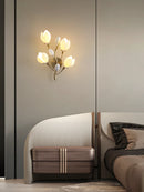 Nordic living room vertical floor lamp, simple bedroom bedside lamp, creative personalized magnolia decoration floor lamp