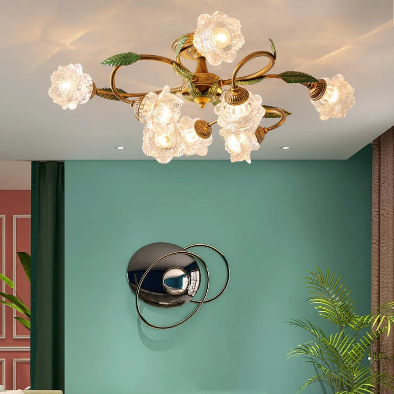 Plafonnier Led blanc fleur campagne française déco intérieur Villa salon couloir style américain
