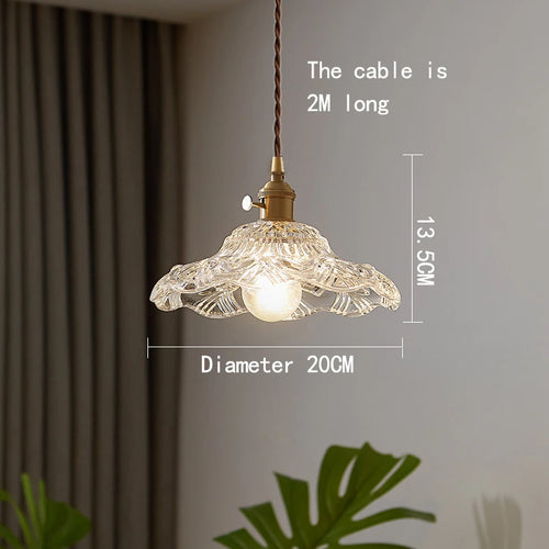 Lustre japonais en verre de laiton - vue 16 sur 23