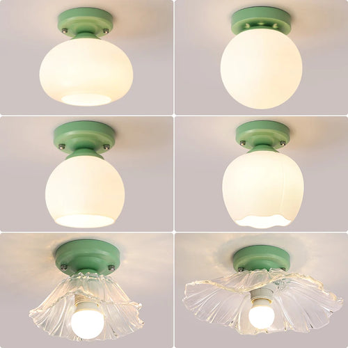 Decorative nordic style surface mount glass LED ceiling light - vue 2 sur 13