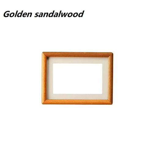 Solid Wood Round Corner Picture Frame, Walnut and Golden Sandalwood, Minimalist Design, Tabletop, Home Decor - vue 11 sur 17