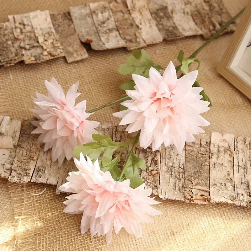 lot de 4 branches de dahlia artificielles en soie décoratives - vue 7 sur 7