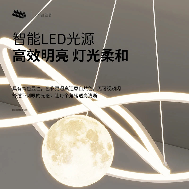 Plafonnier LED suspendu au Design rond - vue 5 sur 19