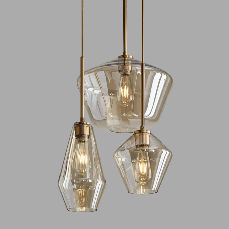Modern Nordic glass pendant light, creative minimalist style - vue 8 sur 14