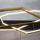 Minimalist luxury gold geometric chandelier with LED