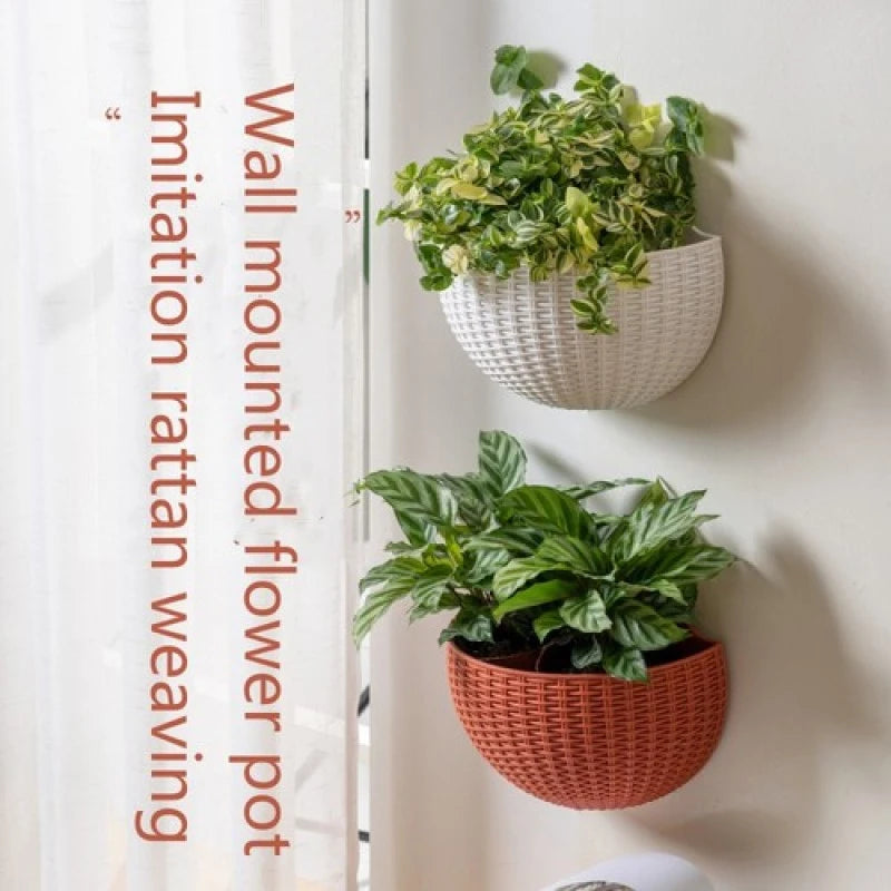 European Wall Mounted Hydroponic Plant Pot, Semi-Circular, Hanging Flower Basket, Balcony, Lazy Wall Mounted, No Drilling, Decor - vue 3 sur 16