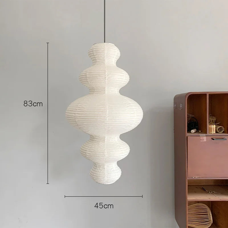 suspension loft japonaise en papier noguchi style nordique - vue 5 sur 6