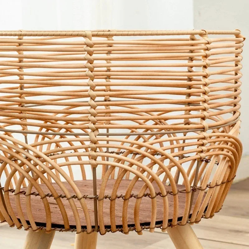 support de fleurs en rotin tissage nordique pratique et esthétique - vue 5 sur 9