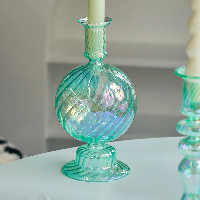 bougeoirs coniques en verre pour décoration intérieure et mariage - vue 3 sur 12