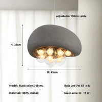 Minimalist wabi sabi style pendant chandelier with LED lighting