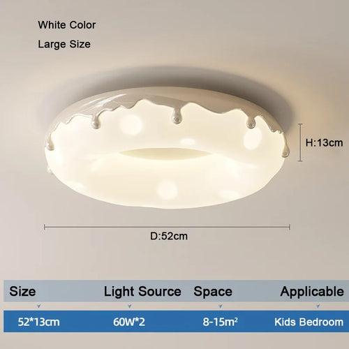 Minimalist LED ceiling light with decorative donut design - vue 15 sur 14