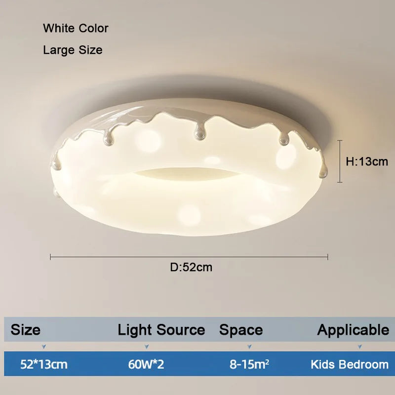 Minimalist LED ceiling light with decorative donut design - vue 14 sur 14