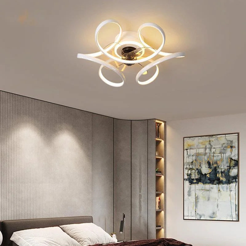 plafonnier moderne avec ventilateur silencieux et éclairage intégré - vue 3 sur 8
