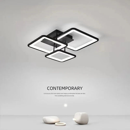 Plafonnier LED noir moderne éclairage de plafond - vue 9 sur 11