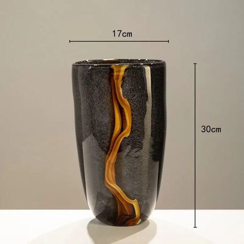 vase en verre craquelé pour arrangement floral décoratif
