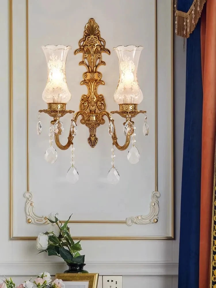 applique murale de luxe en cuivre classique français nordique antique