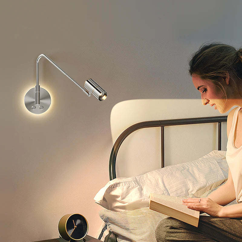 lampe de lecture murale style crème bras oscillant bauhaus interrupteur tactile - vue 3 sur 10