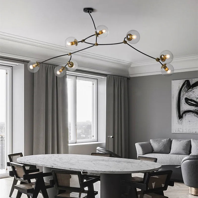 Modern minimalist nordic molecular design chandelier - vue 5 sur 12
