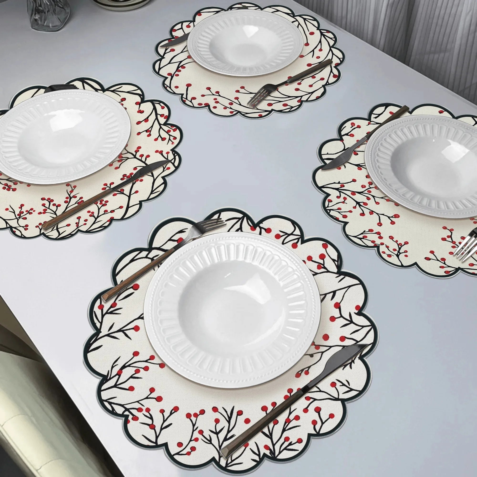 set de table branches fruits style minimal 4 - vue 3 sur 6
