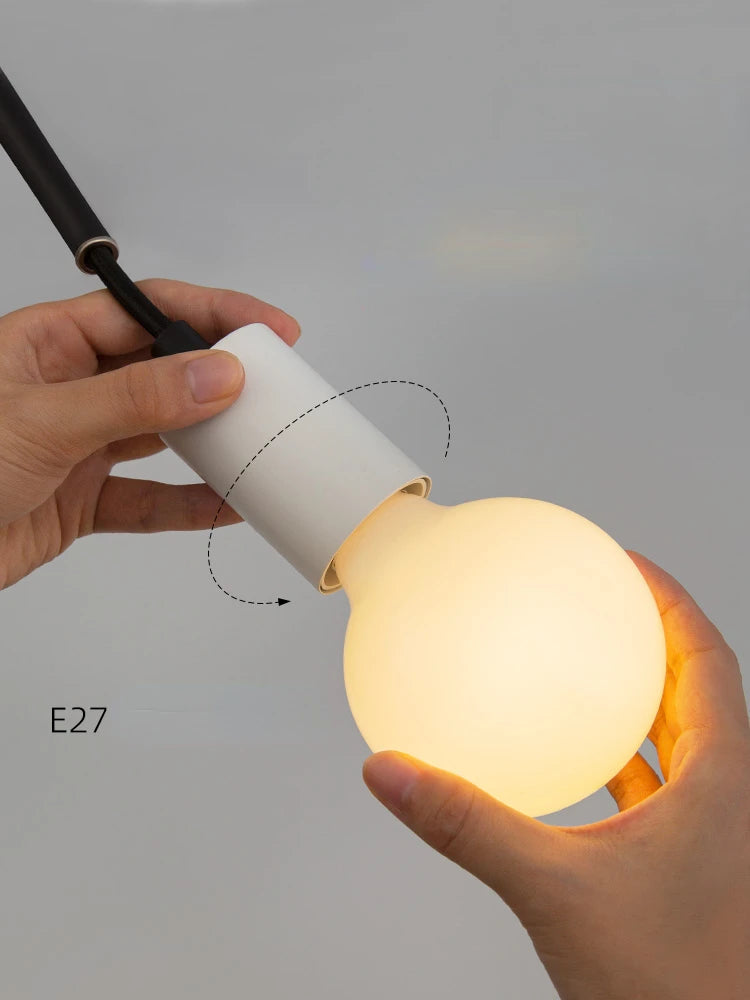 suspension boule de verre en cuir de luxe moderne - vue 6 sur 7