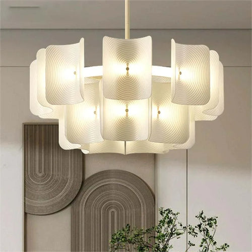 Newly designed LED chandelier, fingerprint chandelier, luxurious living room, bedroom, villa, hotel lobby, bright acrylic chandelier - vue 5 sur 9
