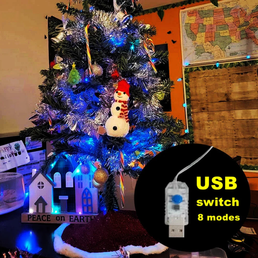 guirlande lumineuse led usb étanche pour décorations de fête - vue 5 sur 14