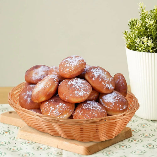 8/20Pcs Wicker Bread Baskets, Handwoven Oval Plastic Basket, Tabletop Fruit Vegetables Food Serving Basket for Home, Kitchen - vue 6 sur 6