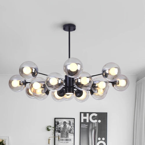 Lustre moderne design avec boule en verre magique haricot - vue 3 sur 18