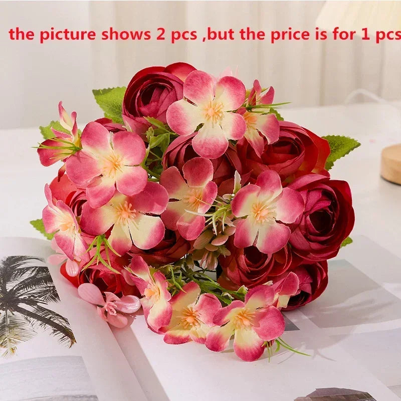 bouquet de fleurs artificielles en soie pour décoration intérieure - vue 8 sur 12