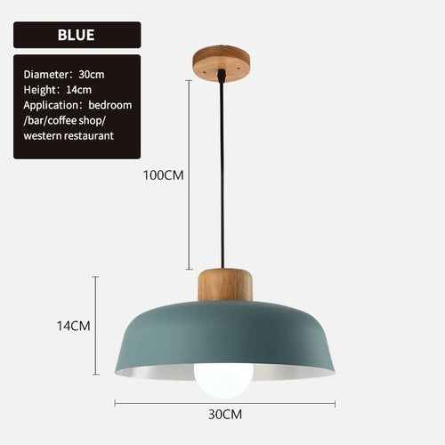 Lustres Macaron nordiques lampe de chevet en bois créative pour chambre étude café Bar Restaurant temps modernes décor lampe suspendue - vue 9 sur 12