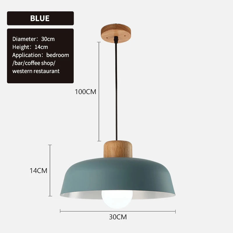Lustres Macaron nordiques lampe de chevet en bois créative pour chambre étude café Bar Restaurant temps modernes décor lampe suspendue - vue 8 sur 12