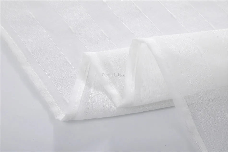 Voilage rayé style européen pour salon chambre cuisine