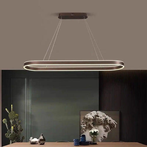 Minimalist Nordic design LED chandelier for long decoration - vue 2 sur 11