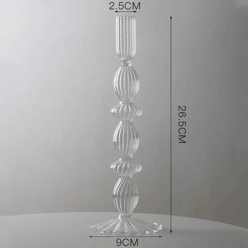 bougeoir en verre européen pour décoration et mariage - vue 26 sur 30