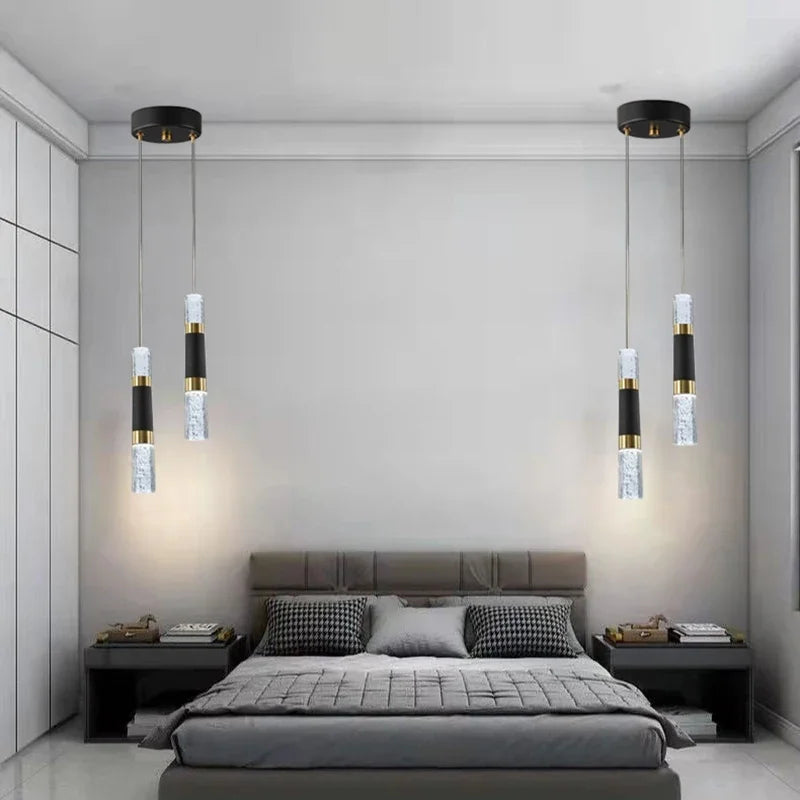 lustre moderne à LED avec lampes à bulles en acrylique suspendu - vue 4 sur 8