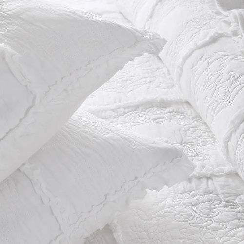 White Rose Plaid Cotton Bedspread, Quilted Duvet Blanket, American Coverlet, Cubrecam Bed Cover, Bedding Sets, Patchwork - vue 5 sur 6