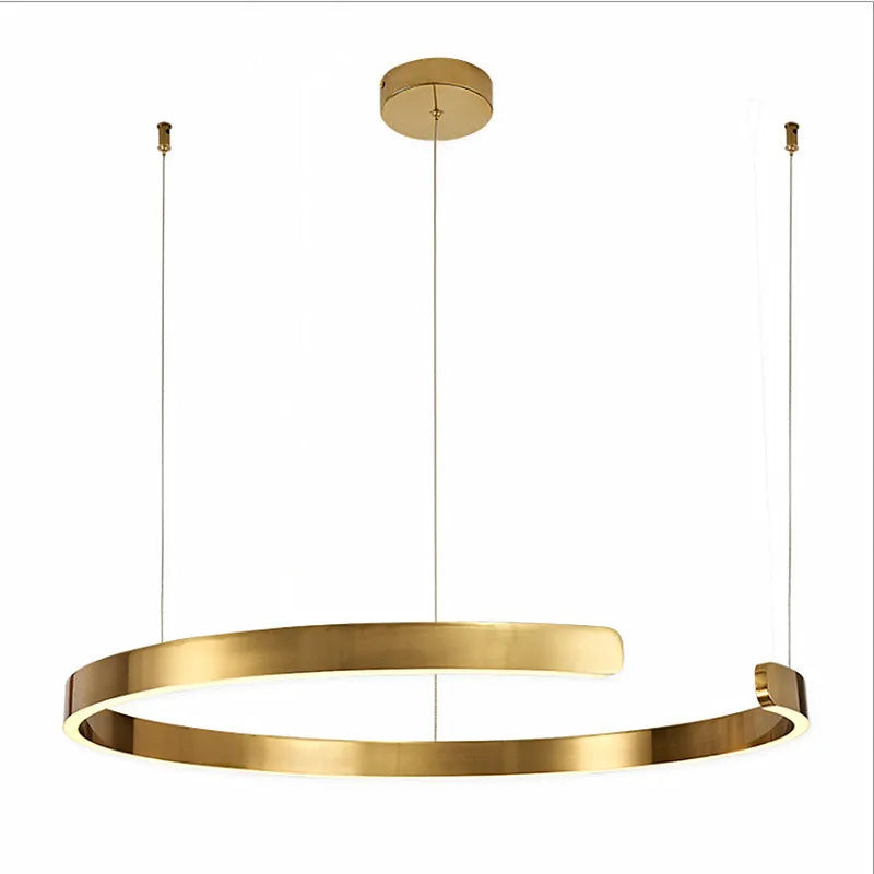 suspension LED en anneaux de luxe pour ambiance moderne - vue 6 sur 13