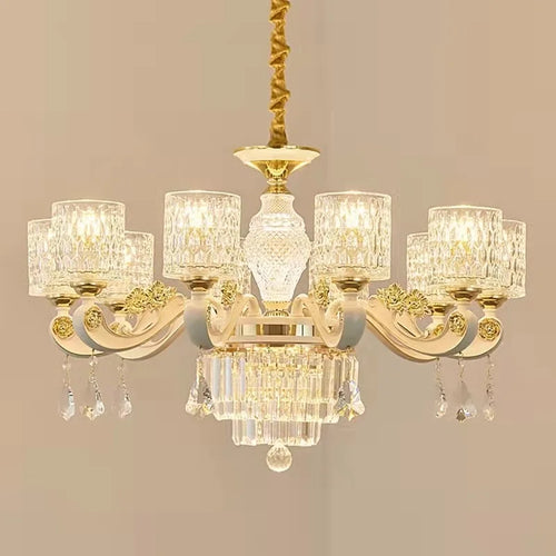 lustre en verre cristal design moderne pour un intérieur élégant