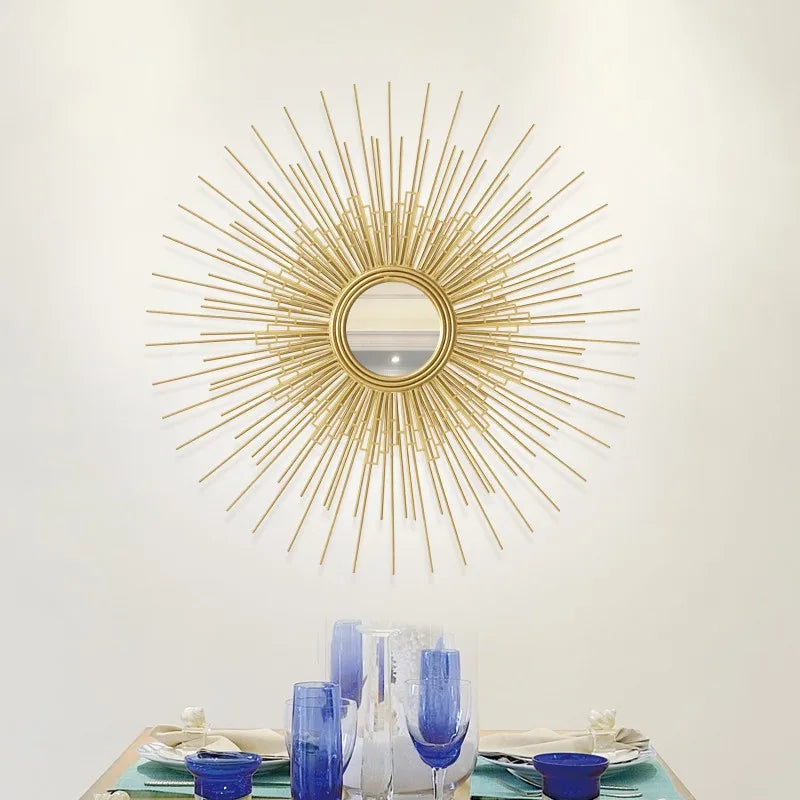 décoration murale en fer forgé avec miroir fleur décoratif - vue 6 sur 10