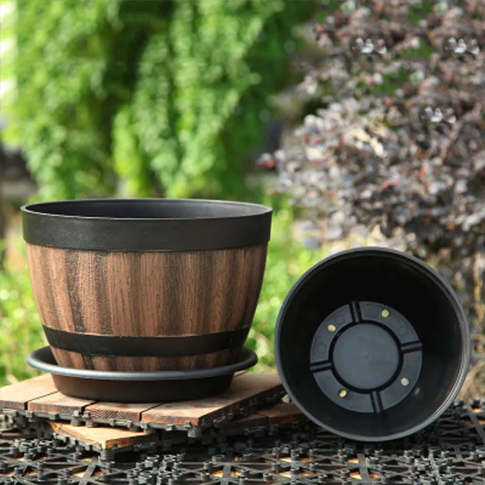 pot de fleurs rétro en seau pour jardin et décoration intérieure - vue 4 sur 8