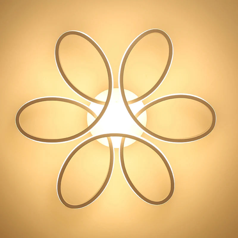 lustre moderne nordique led télécommande en forme de fleur - vue 4 sur 9