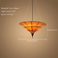 lustre parapluie thaïlandais style wabi-sabi pour intérieur moderne
