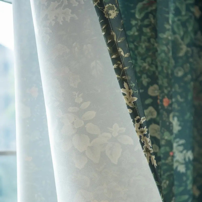 Rideau moderne motif feuilles pour salon chambre